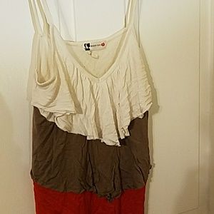 Tiered color block tank top